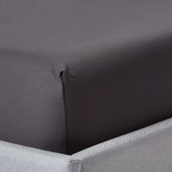 Homescapes Drap-housse uni grand bonnet 100 % coton égyptien 1000 fils coloris gris foncé 180 x 200 cm -* Drap Housse|Drap Housse