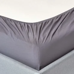 Homescapes Drap-housse uni gris foncé 100 % coton égyptien 200 fils matelas épais 180 x 200 cm -* Drap Housse|Drap Housse