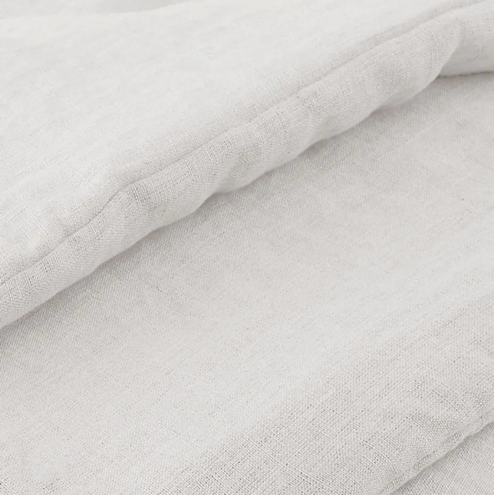Édredon 150 x 150 cm lin lavé blanc avec 4 nouettes en jute - LUISA>Meubletmoi Outlet