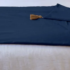 Édredon Panama 90x190 cm pompons jute marine><noscript><img width=