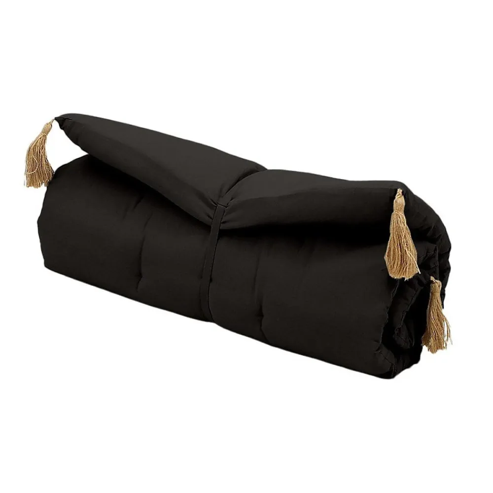Édredon Panama 90x190 cm pompons jute noir>Decostars Best