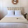 Enjoy Home Édredon Panama 90x190 cm pompons jute écru* Boutis, Couvre-Lit, Édredon