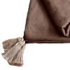Decostars Édredon Panama 90x190 cm pompons jute vison* Boutis, Couvre-Lit, Édredon