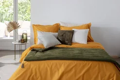 Édredon Sonia - velours - vert kaki 80x180 cm - Atmosphera><noscript><img width=