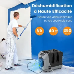 Déshumidificateur 85 L jour Déshumidificateur Mobile avec Dégivrage Automatique Minuterie 24H Tuyau de drainage Pompe Noir>Giantex Discount