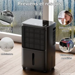 Eriksson Déshumidificateur 16 litres adapté pour chambre salon cave Dehumidifier* Déshumidificateur D'Air