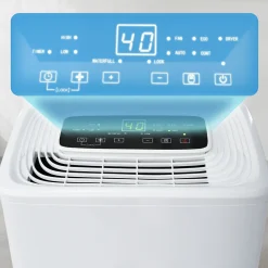 Déshumidificateur 12 L/jour pour 15 m², 3 en 1, Purificateur d'air et Sèche-linge, Réservoir 1,5 L, Timer 24 h, Écran LED><noscript><img width=