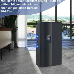 Déshumidificateur 2000 ml avec télécommande, minuterie 24 h, nettoyage UV et mode veille (noir)><noscript><img width=