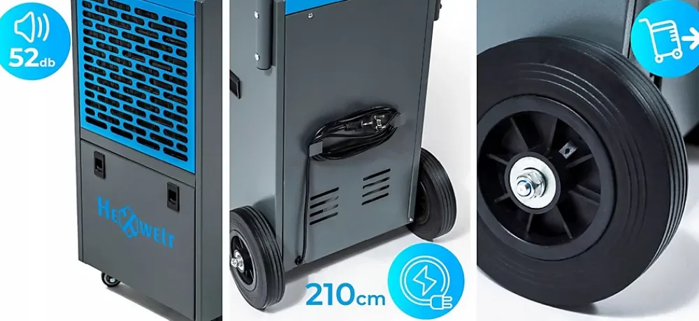 Hexwelt Déshumidificateur d'air industriel 50L/24H réservoir 5.5L absorbeur d'humidité 1 pièce.* Déshumidificateur D'Air