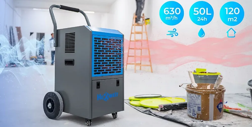 Hexwelt Déshumidificateur d'air industriel 50L/24H réservoir 5.5L absorbeur d'humidité 1 pièce.* Déshumidificateur D'Air