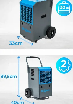 Déshumidificateur d'air industriel 70L/24H réservoir 5.5L absorbeur d'humidité 1 pièce.>Hexwelt