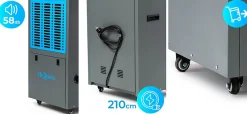 Déshumidificateur d'air industriel 138L/24H réservoir 10L absorbeur d'humidité 1 pièce.><noscript><img width=