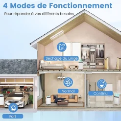 Déshumidificateur d'air 28,5L/Jour, 4 Modes, Réservoir d'Eau 5,5L, Minuterie 0-24H, avec Roues pour Chambre, Salon 35m²>Giantex Discount