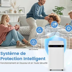 Déshumidificateur d'air 28,5L/Jour, 4 Modes, Réservoir d'Eau 5,5L, Minuterie 0-24H, avec Roues pour Chambre, Salon 35m²><noscript><img width=