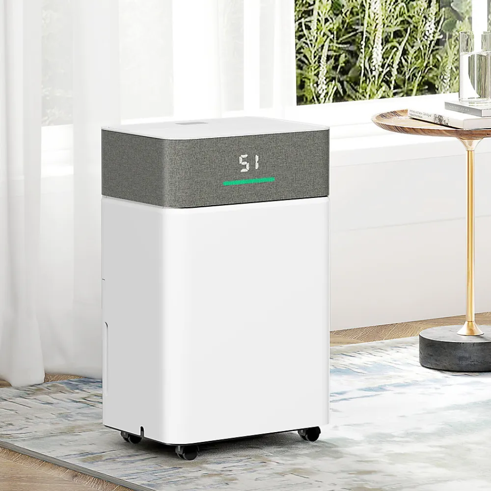Déshumidificateur d'air 20L/jour mobile silencieux réservoir 4,5L timer 24H écran LED témoin d'humidité filtre lavable>Homcom Best