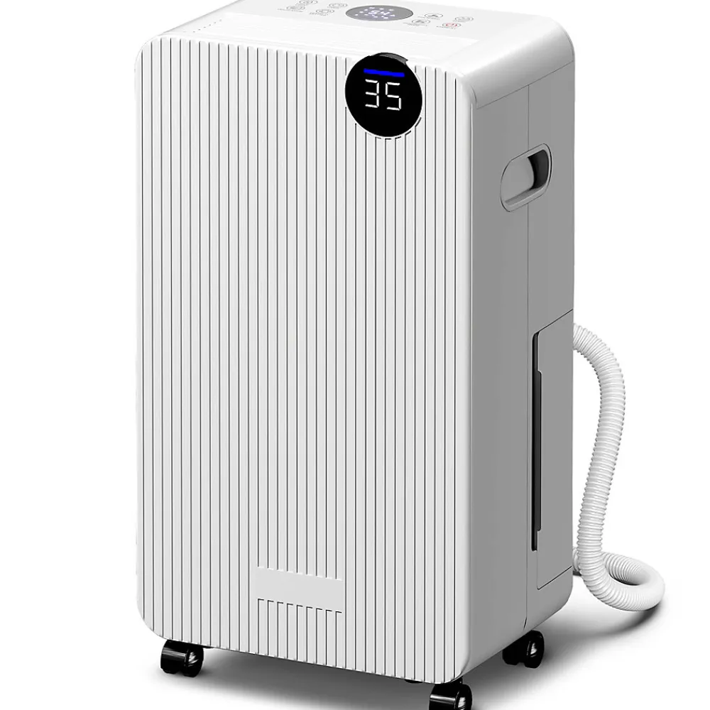 Déshumidificateur d'air 12L/jour mobile silencieux réservoir 2,1L timer 24H écran LED témoin d'humidité filtre lavable>Homcom Best