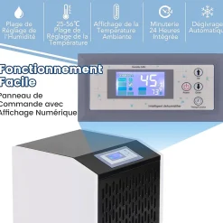 Giantex Déshumidificateur Industriel1300W,118L, Contrôle Humidité,avec 4 Roues, Minuterie 0-24H, pour Entrepôts et Caves* Déshumidificateur D'Air