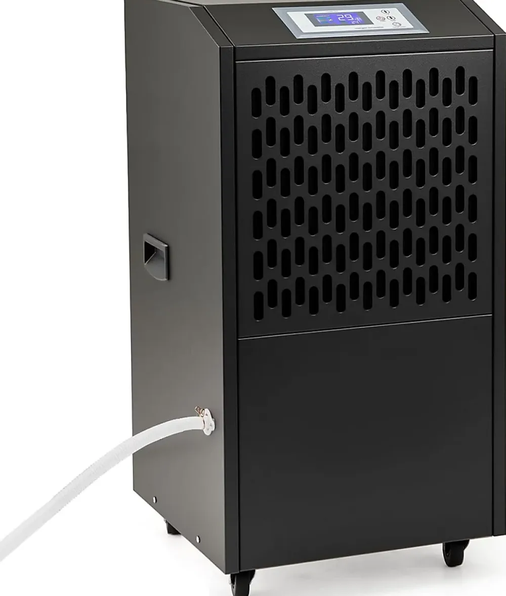 Giantex Déshumidificateur Industriel1300W,118L/Jour, Contrôle Humidité,avec 4 Roues,Minuterie 0-24H,pour Entrepôts et Caves 790 m² (Noir)* Déshumidificateur D'Air
