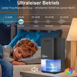 Déshumidificateur 1400 ml avec minuterie et d'ambiance (noir)><noscript><img width=