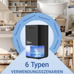 Déshumidificateur 1400 ml avec minuterie et d'ambiance (noir)><noscript><img width=