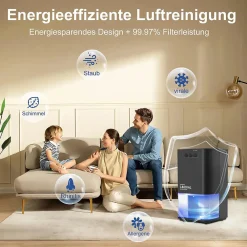 Déshumidificateur 1400 ml avec minuterie et d'ambiance (noir)><noscript><img width=