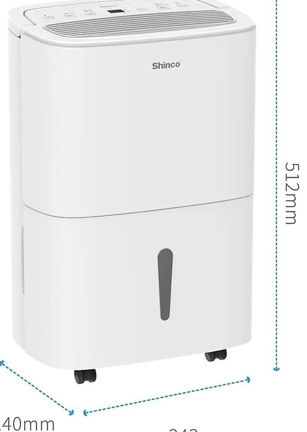 Déshumidificateur Portable Blanc 30L - Purificateur d'Air avec Filtre à Charbon Actif + Minuterie 24h + Drainage Continu>Shinco
