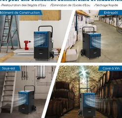 Giantex Déshumidificateur Professionnel 66L/Jour, Déshumidificateur Industriel pour Pièces jusqu'à 418 m²* Déshumidificateur D'Air