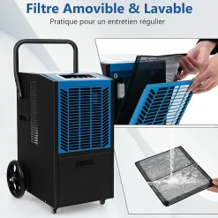 Giantex Déshumidificateur Professionnel 66L/Jour, Déshumidificateur Industriel pour Pièces jusqu'à 418 m²* Déshumidificateur D'Air