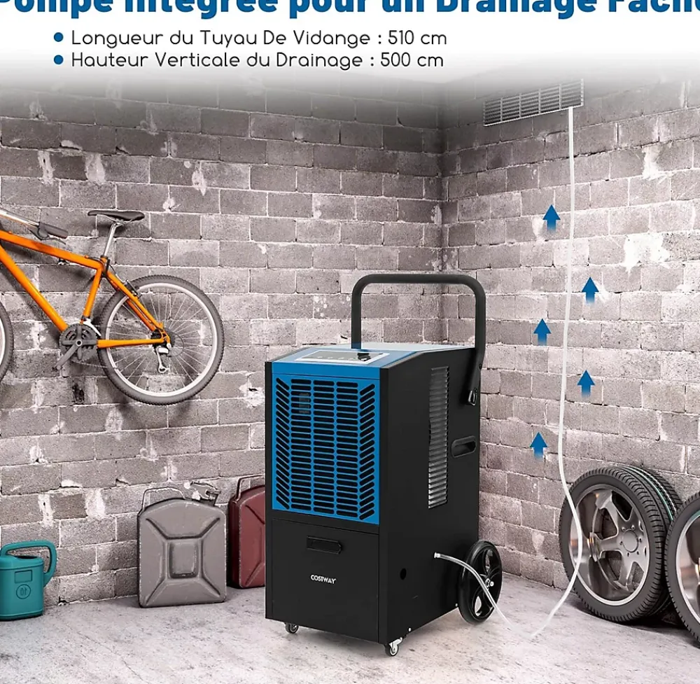 Giantex Déshumidificateur Professionnel 66L/Jour, Déshumidificateur Industriel pour Pièces jusqu'à 418 m²* Déshumidificateur D'Air