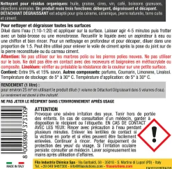 Fila Détachant dégraissant 1L pour sols* Nettoyant Pour Wc|Nettoyant Pour Cuisine
