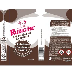 Rubigine Détachant extrême peinture, cambouis, résine 100ml* Entretien Du Textile