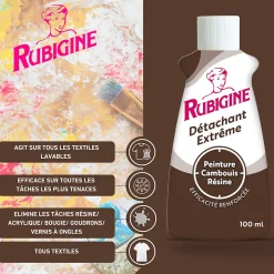 Rubigine Détachant extrême peinture, cambouis, résine 100ml* Entretien Du Textile