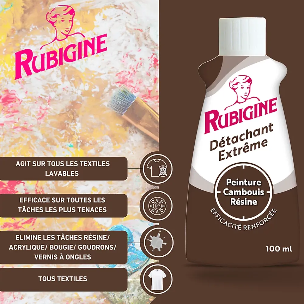 Rubigine Détachant extrême peinture, cambouis, résine 100ml* Entretien Du Textile