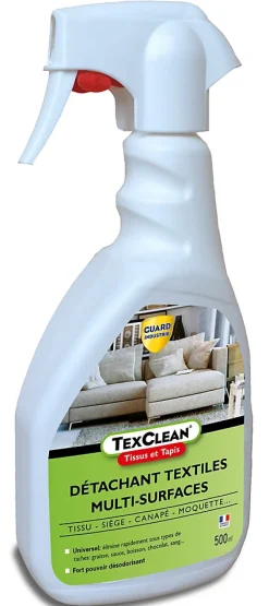 Guard Industrie Détachant tissu TexClean 500ml Tissu Matelas Canapé et Tapis Détachant et Nettoyant Professionnel* Entretien Du Textile