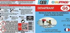 Geb Détartrant des installations sanitaires d'eau chaude , bidon 1 litre* Nettoyant Pour Salle De Bains