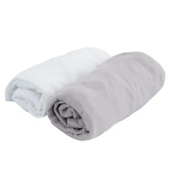 Domiva Duo de draps housse en jersey (70x140 cm - Gris Perle)* Drap Housse|Drap Housse