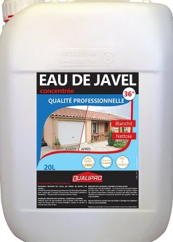Eau de javel concentrée qualité professionnelle 9,6% 36° 20L>Qualipro Outlet