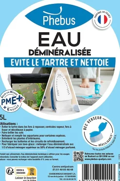 Phebus Eau déminéralisée anti-tartre Phébus 5L* Entretien Du Textile|Eau Déminéralisée