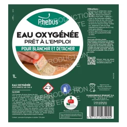 Phebus Eau oxygénée prêt à l'emploi 1L 12%* Eau Oxygénée|Entretien Du Textile