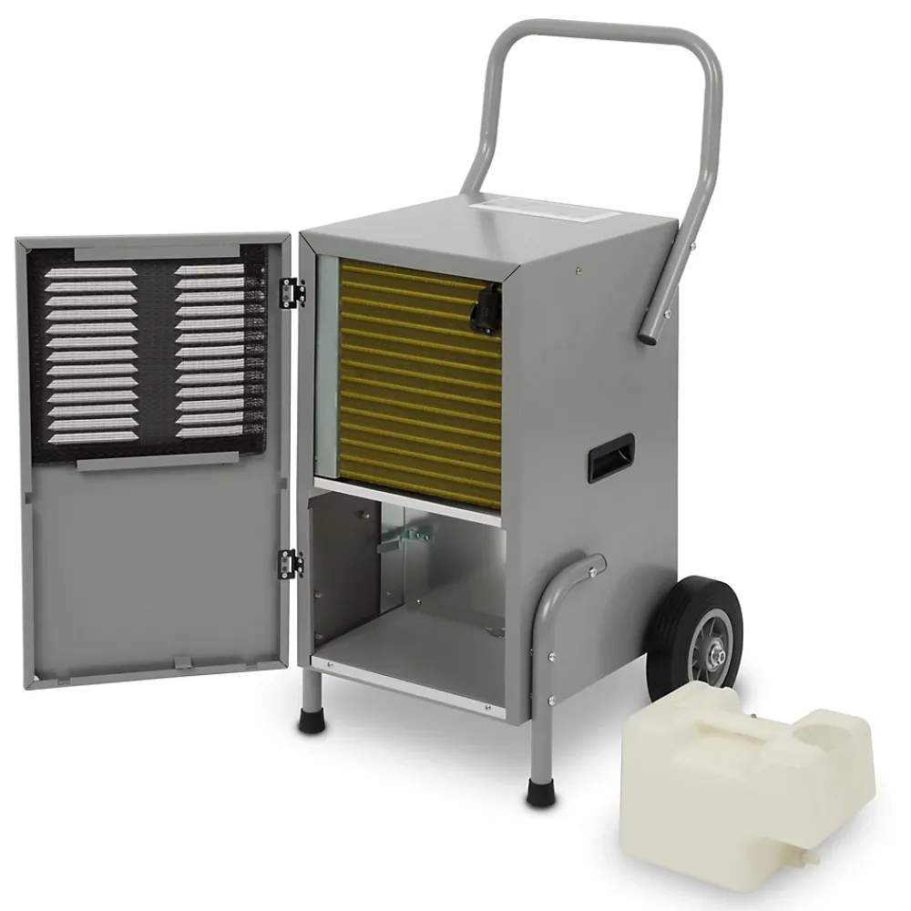 Eberth Déshumidificateur d'air professionnel de chantier, capacité 50L / jour, réglable par pas de 1% de 20% à 90% RH* Déshumidificateur D'Air