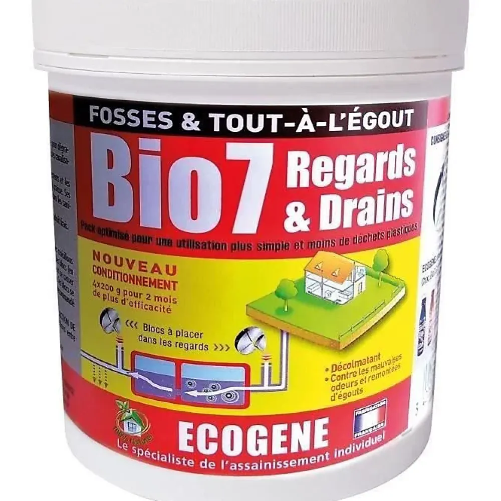 Ecogene Bio 7 regard et drain - 4x200 g* Déboucheur