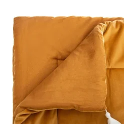 Atmosphera Edredon en velours Atmosphéra Sonia 80 x 180 cm ocre* Boutis, Couvre-Lit, Édredon