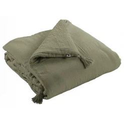 Edredon Gaïa 150 x 150 cm Vert fonce><noscript><img width=