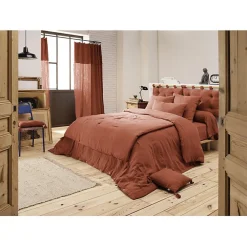 Edredon ou Bout de lit "Gaïa" toutes dimensions "Gaze de Coton" - Gaïa Terracotta - 90 x 200 cm>L'Effet Papillon Best