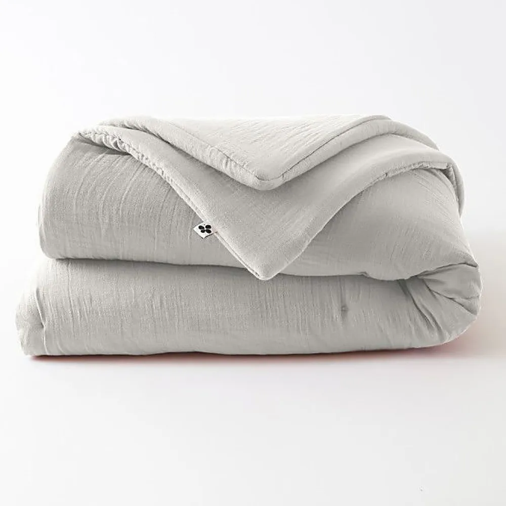 Edredon ou Bout de lit "Gaïa" toutes dimensions "Gaze de Coton" - Gaia Nuage - 180 x 240 cm>L'Effet Papillon Discount