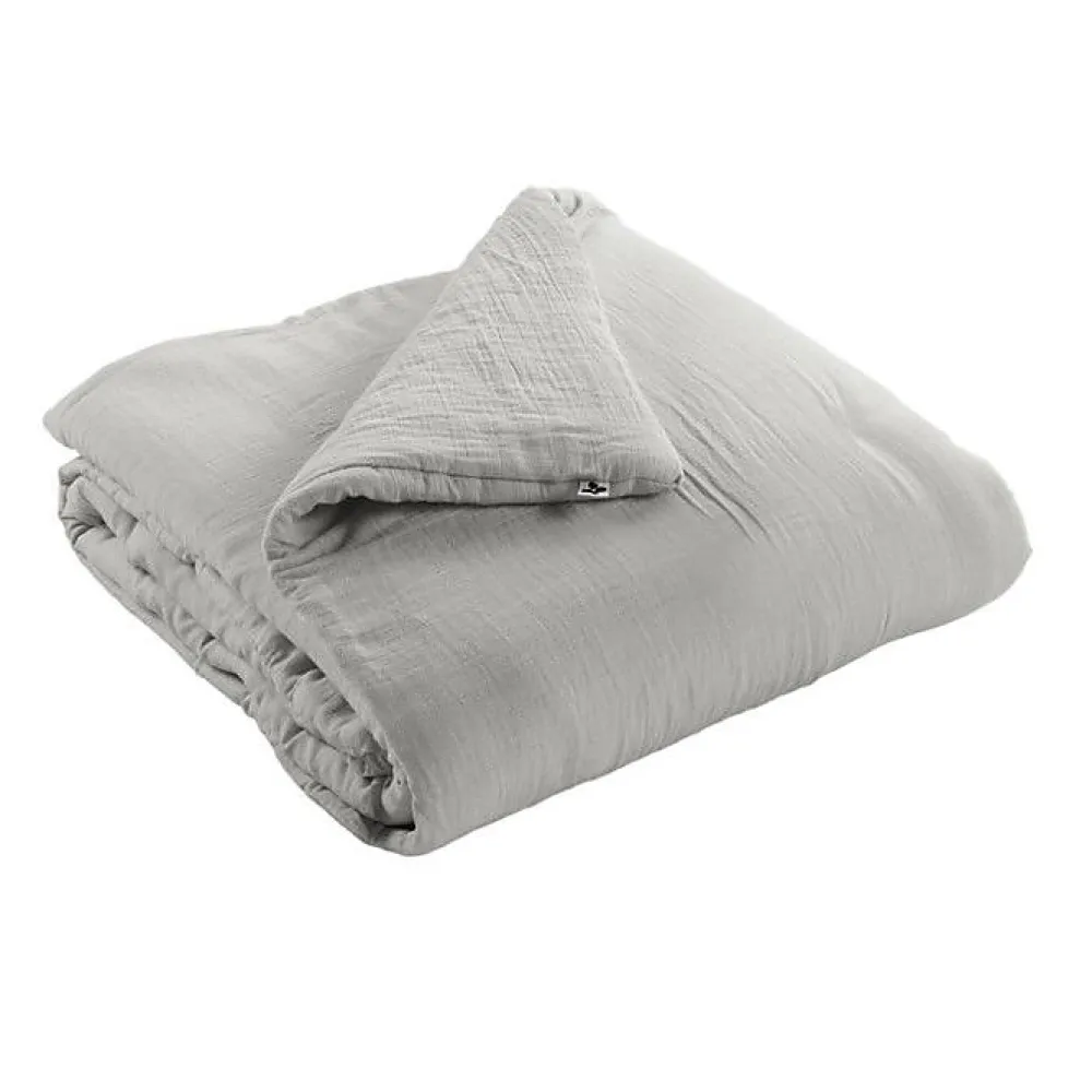 Edredon ou Bout de lit "Gaïa" toutes dimensions "Gaze de Coton" - Gaia Nuage - 180 x 240 cm>L'Effet Papillon Discount