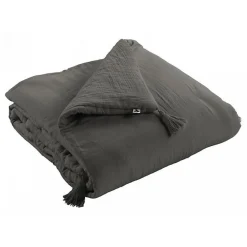 Edredon ou Bout de lit "Gaïa" toutes dimensions "Gaze de Coton" - Gaïa Granit - 90 x 200 cm>L'Effet Papillon Sale
