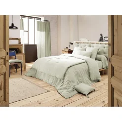 Edredon ou Bout de lit "Gaïa" toutes dimensions "Gaze de Coton" - Gaïa Vert d'Eau - 90 x 200 cm>L'Effet Papillon Outlet