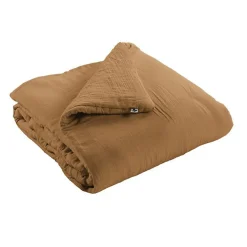 L'Effet Papillon Edredon ou Bout de lit "Gaïa" toutes dimensions "Gaze de Coton" - Gaia Camel - 180 x 240 cm* Boutis, Couvre-Lit, Édredon