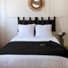 Home Maison Edredon Panama avec pompons en jute (90x190 cm - Noir)* Boutis, Couvre-Lit, Édredon